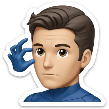 reed richards from fantastic four with grey side burns sticker