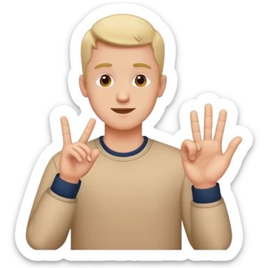 Man using sign language, deaf person sticker