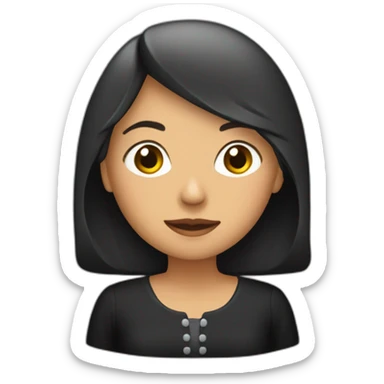 Mujer vieja con capucha y vestido negro sticker