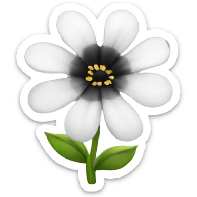 a flower having black and white petals   sticker