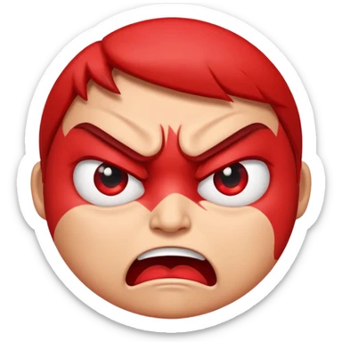 angry face emoji which is also rolling it's eyes sticker