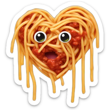 Spaghetti and sauce heart sticker