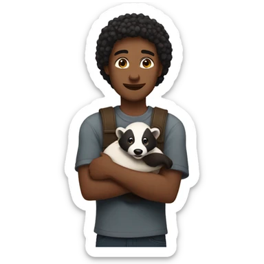 Musa holding badger sticker