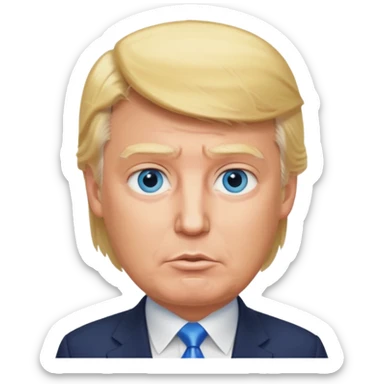 Donald Trump with blue eyes, blonde hair sticker