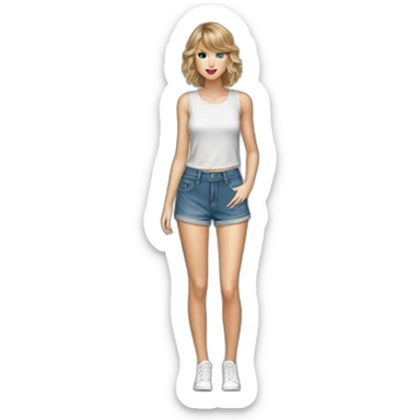 taylor swift wearing shorts sticker