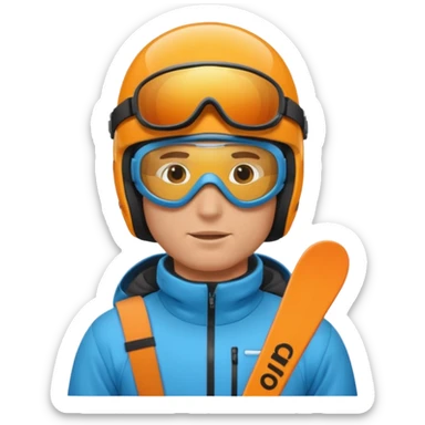 male Skier sticker