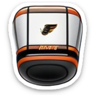 Please, make An icon featuring The background shows a packed stadium with cheering fans, bright arena lights, and an icy rink and close-up shots of key hockey equipment: a hockey stick, puck, and skates. Transparent background highlights the essentials of the game and the thrill of the sport. sticker