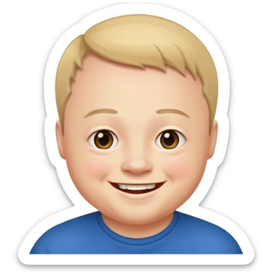 Man with down syndrome smiling sticker