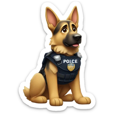 German shepherd police officer  sticker
