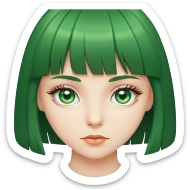 green eyed girl with bangs sticker