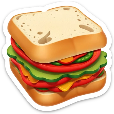 cute toy-like spicy sucuk sandwich object icon, rounded shapes, glossy texture, bright colors, sucuk slices visible, small chili pepper, 3D cartoon, mobile game icon style, clean background, no text, no watermark
 sticker