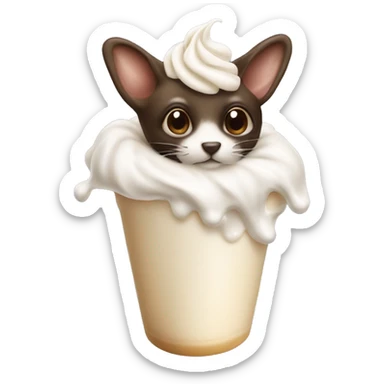 Milk Martin with whipped cream on top and a bow around the stem sticker