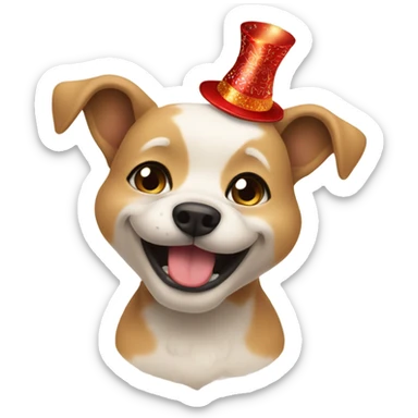 Cute dog celebrating New Year’s Eve sticker