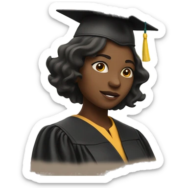 Girl with her graduation hat and cap sticker