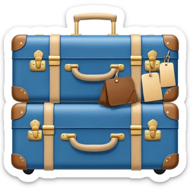 blue and beige suitcases on wheels sticker