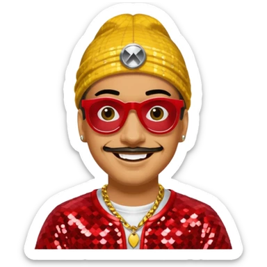 Ali G with red sequin outfit sticker