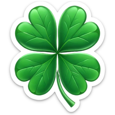 Five leaf clover black sticker