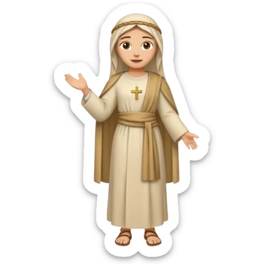 fullbody Jerusalem woman in Jesus-era clothes, simple emoji style sticker