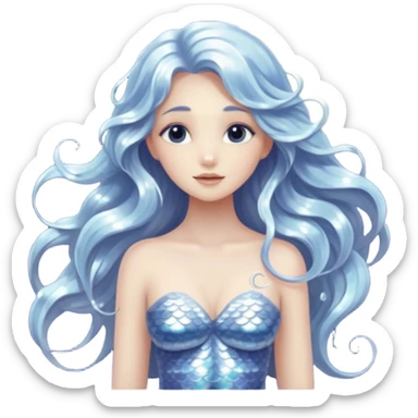 Lunar mermaid and the moon with more details  sticker