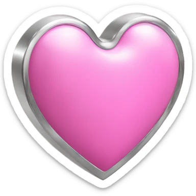 Chrome pink 3d heart sticker