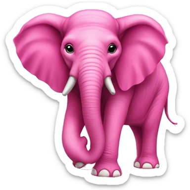 Hot-pink realistic elephant full body sticker