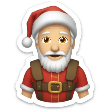 Un père noël qui se fait gronder par la mère noël par la mère noël sticker