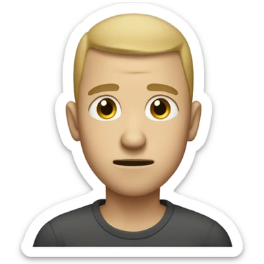 very long faced sad boy with buzzcut dirty blonde hair sticker