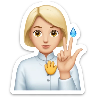 Main pour doigter, avec le pouce, le majeur et l'annulaire de levés et les autres doigts repliés sticker