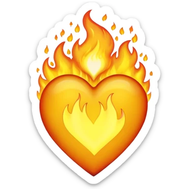 Замени красное сердце ❤‍🔥 на жёлтое и добавь огонь sticker