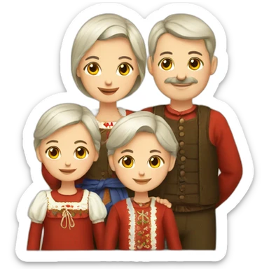 Polish folk family sticker