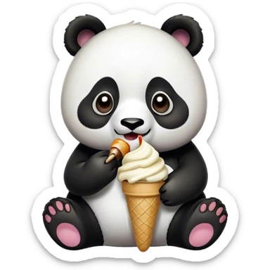 Panda comiendo elado sticker
