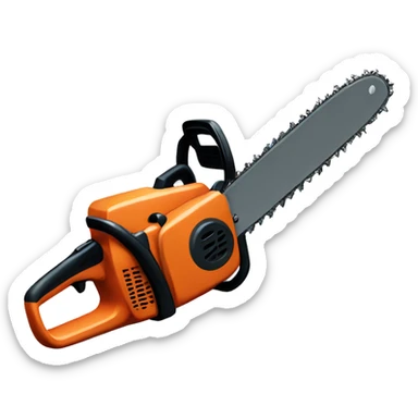 Chainsaw cutting tree sticker