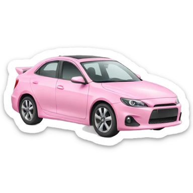 Soft girly car with pink bow sticker