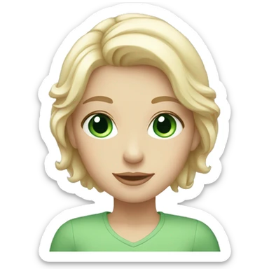 Blonde white family, Mom with blue eyes, daughter with blue eyes, daughter with green eyes sticker