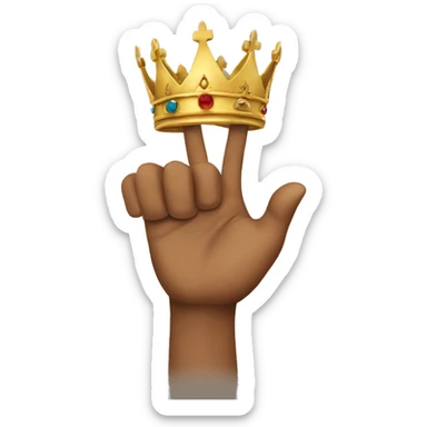 king raising is finger sticker
