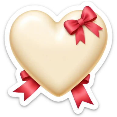 Kurdeleli krem kalp sticker