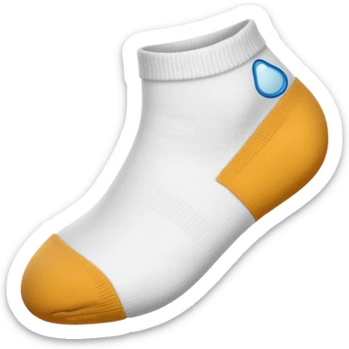 minimal emoji, white sock, hole at big toe, slightly frayed edges sticker