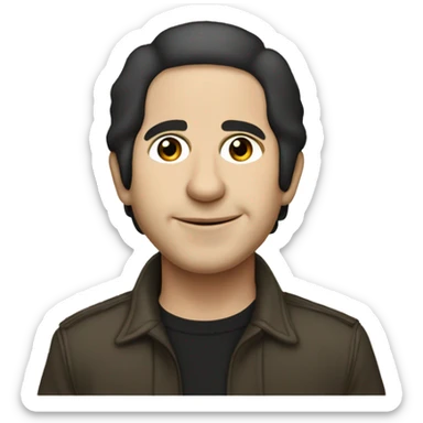 Paul Simon at the time of Simon and Garfunkel with dark short straight hair  sticker