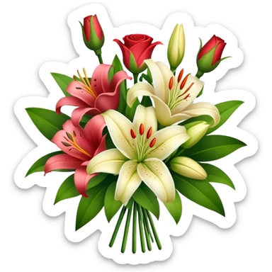 lilies roses bouquet  sticker