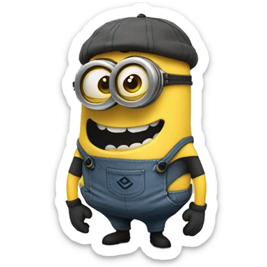 Minion with a tiny but very defined hips. He is very scared sticker