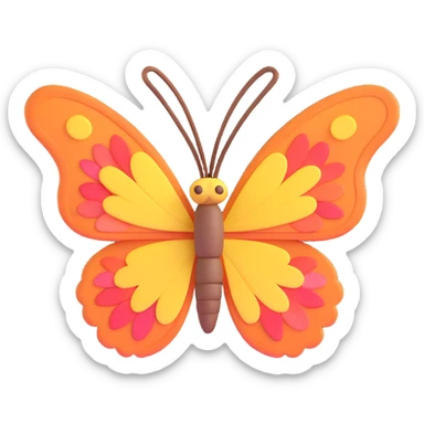 Add beautiful, subtle flower-shaped dust and petals like magical particles around the butterfly. Maintain the 3D cartoon, elegant, fantasy style with a transparent background. sticker