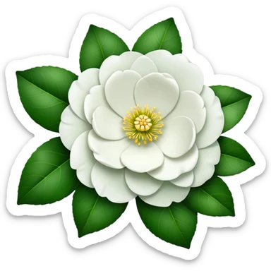 single Camellia flower sticker
