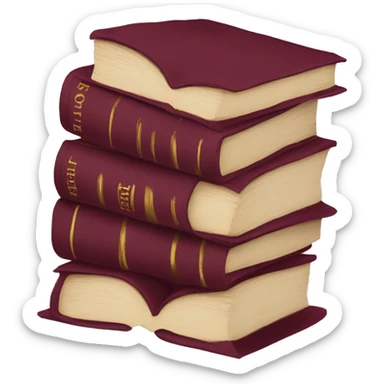 burgundy books sticker
