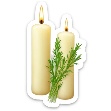 taper candles with herbs sticker