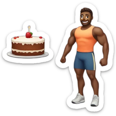 Fitness Trener with cake sticker