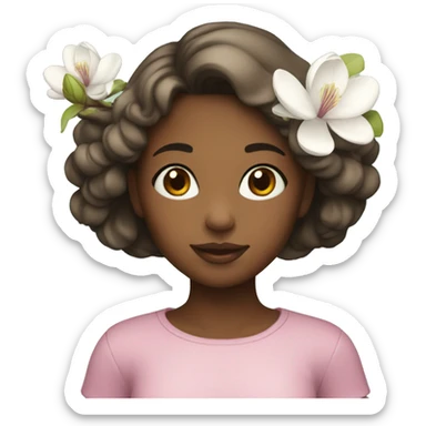 Girl with magnolia sticker