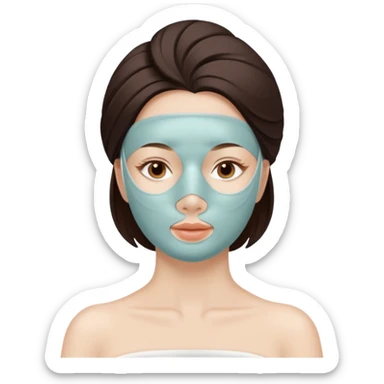 lady is relaxing with a facemask sticker
