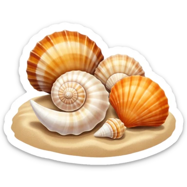 Seashells lying on the beach sticker