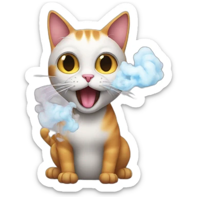Cat vaping sticker