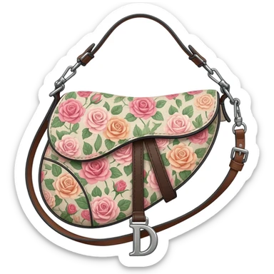 floral dior saddle bag sticker